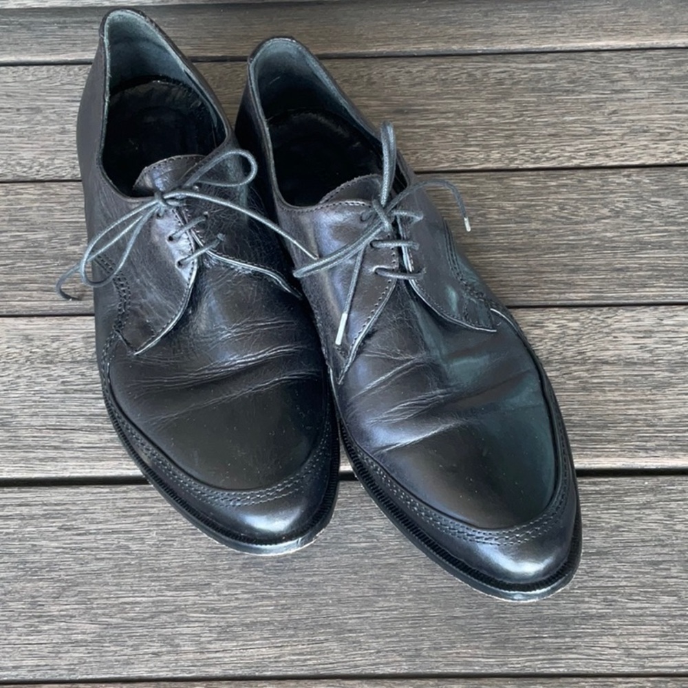 Paolo Iantorno Women’s Black Leather Oxfords 39
